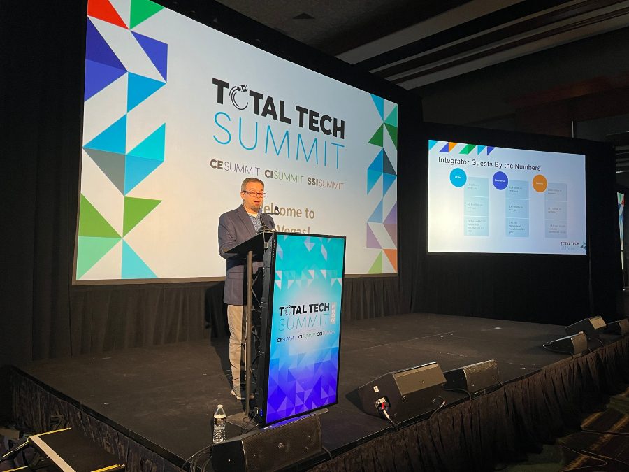 Arlen Schweiger announcing the 2023 IoT Connected Product Award Winners at Total Tech Summit.